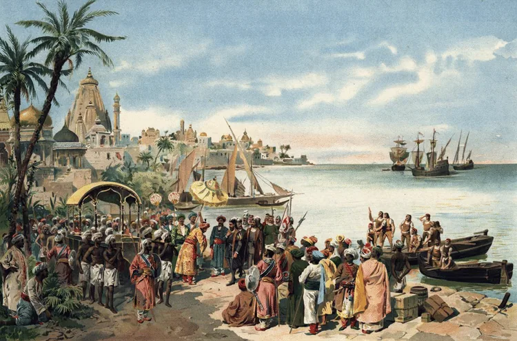 Dipinto storico del commercio coloniale della cannella